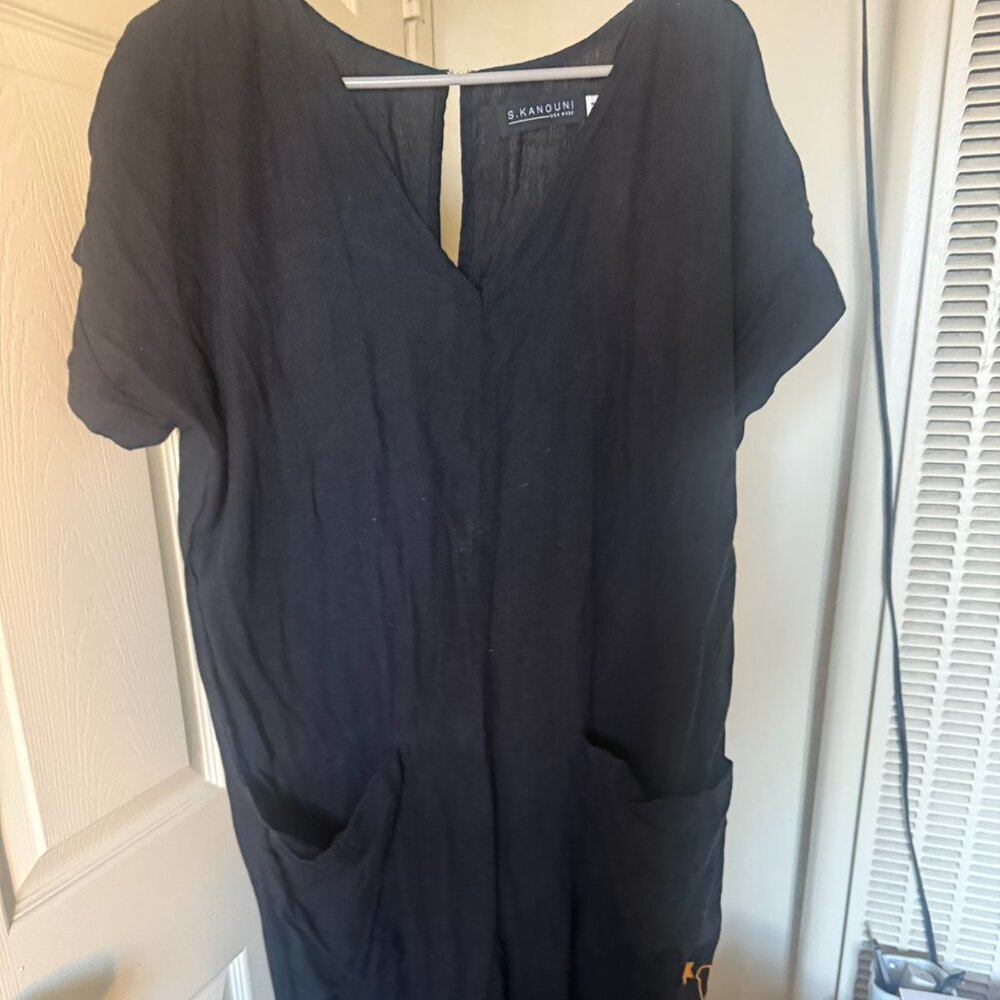 Black Jumpsuit with Custom Embroidery